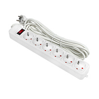 EKF UFP10-375-6-05 Сетевой фильтр 6*5м 10А/2,2кВт с выкл. c/з ПВС 3х0,75 Блокбастер PROxima