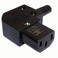 LANMASTER LAN-IEC-320-C13/90 Вилка IEC 60320 C13, 10A, 250V, угловая, разборная, черная