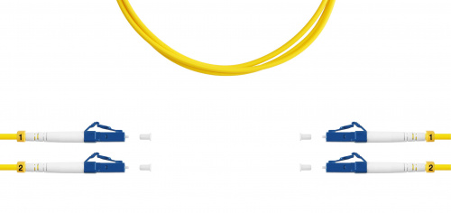 Патч-корды оптические TELCORD ШОС-2x3.0-2LC/U-2LC/U-SM-3м-LSZH-YL