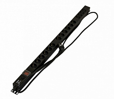 Hyperline SHE-12SH-4IEC-SF-2.5EU Блок розеток, 12 розеток Schuko + 4хIEC320 C13, 16 A, 250В