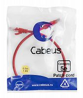 Патч-корды Cabeus PC-UTP-RJ45-Cat.5e-0.5m-RD