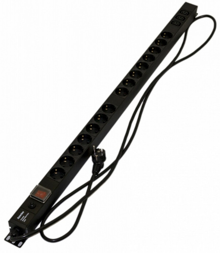 Блоки силовых розеток Hyperline SHE-15SH-3IEC-SF-2.5EU