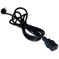 LANMASTER LAN-PP19/SHA-0.5-BK Шнур питания C19-Schuko угловая, 3х1.5, 220В, 16А, черный, 0.5 метра