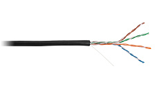 NETLAN CCA-UU004-5E-PE-BK Кабель U/UTP 4 пары, Кат.5e, 100МГц, одножильный, CCA омедненный алюминий
