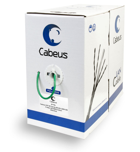 Кабель витая пара Cabeus UTP-4P-Cat.5e-SOLID-LSZH-GN