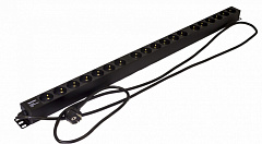 Hyperline SHE-19SH-2.5EU Блок розеток, 19 розеток Schuko, 16 A, 250В, кабель питания 2,5 м