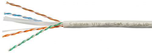 Кабель витая пара Cabeus UTP-4P-Cat.6-SOLID-LSLTx-GN