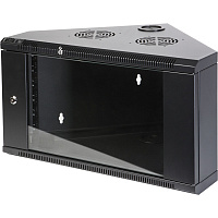 TWT TWT-CBWTG-6U-6x4-BK Шкаф настенный угловой, 6U 600x430, стеклянная дверь, черный