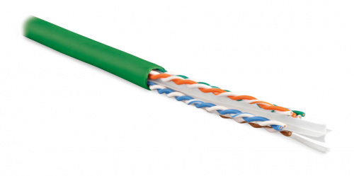 Кабель витая пара Hyperline UUTP4-C6-S23-IN-LSZH-GN-305