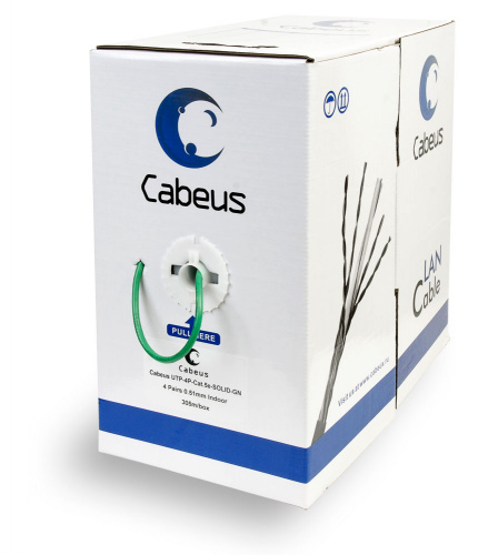 Кабель витая пара Cabeus UTP-4P-Cat.5e-SOLID-GN
