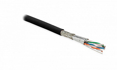 Hyperline SFTP4-C6A-S23-OUT-PE-BK-500 (500 м) Кабель витая пара, экранированная (S/FTP) категория 6a