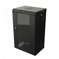 Hyperline TDB-12U-GP-RAL9004 Шкаф настенный 10'', 12U, 649,5х390х300, уст. размер 254 мм, со стеклян