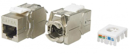 Модули Keystone Jack Hyperline KJ8-8P8C-C6A-180-TLS-SH-F-WH