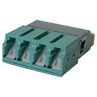 LANMASTER LAN-4LCS/SH-AM-OM3 Адаптер оптический LC OM3, со шторкой, корпус SC, квадро