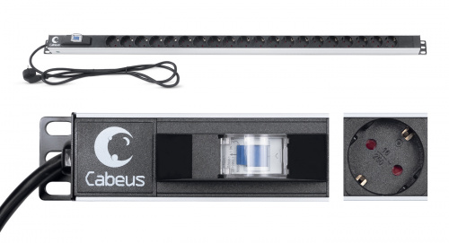 Блоки силовых розеток Cabeus PDU-16-20S-B