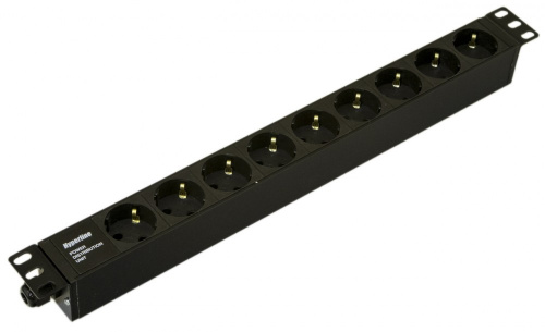 Блоки силовых розеток Hyperline SHE19-9SH-CB