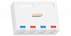 NIKOMAX NMC-MB4P-ST-WT Корпус настенной розетки, 4 порта, под модули-вставки типа Keystone, со шторк