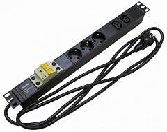 Hyperline SHE19-3SH-2IEC-B-2.5EU Блок розеток для 19