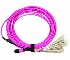 LANMASTER LAN-12M-12LC/OM4-1.0 Сборка кабельная MPO-12LC, 12 волокон OM4, низкие потери, LSZH, 1 м