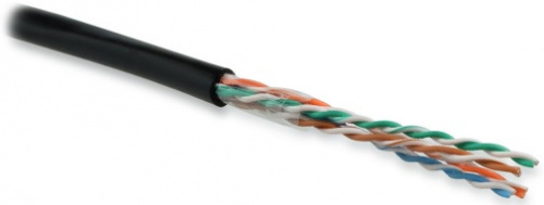 Кабель витая пара Hyperline UUTP4-C5E-S24-OUT-PE-BK-100
