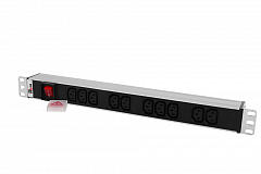 Rem R-10-10C13-V-440-Z Блок розеток Rem-10 без шнура с выключателем, 10 IEC 60320 C13, вход IEC C14