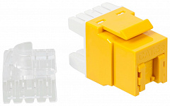 LANMASTER LAN-OK45U5E/180P-YL Модуль Keystone, RJ45, кат.5E, UTP, 180 градусов, со встроенной шторко