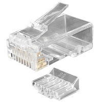 Hyperline PLUG-8P8C-UV-C6-100 Разъем RJ-45(8P8C) под витую пару, категория 6 (50 µ