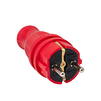 EKF RPS-011-16-230-44-rr Вилка красная каучуковая прямая 230В 2P+PE 16A IP44 PRO