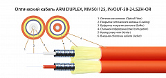 TELCORD FK-ARM-DX-IN/OUT-50-2-LSZH-OR Оптический кабель DUPLEX универсальный MM 50/125, 2 волокна