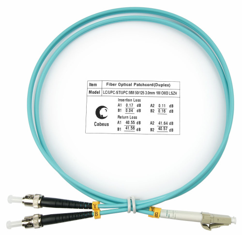 Патч-корды оптические Cabeus FOP-50-LC-ST-1m