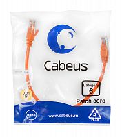 Патч-корды Cabeus PC-UTP-RJ45-Cat.6-0.3m-OR