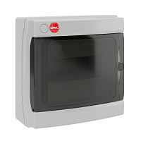 ДКС RB08W6TGD Щиток настенный с дверцей 8 мод.,IP65, серый, с клеммным блоком 63А