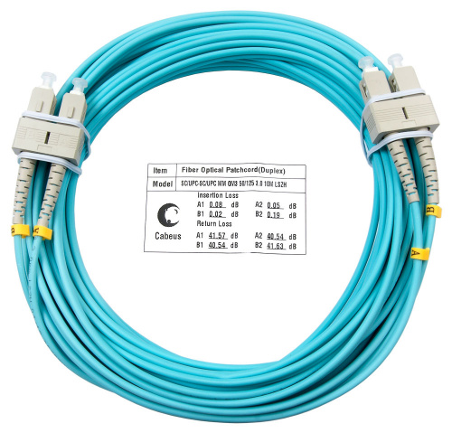 Патч-корды оптические Cabeus FOP-50-SC-SC-10m