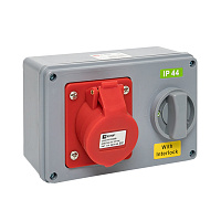 EKF ps-1414-16-380 Розетка с блокировкой и выключателем 1414 3Р+РЕ 16А 380В IP44