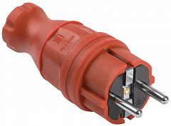 IEK PKR01-016-2-K04 ВБп3-1-0м Вилка прямая ОМЕГА IP44 красная