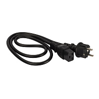 LANMASTER LAN-PP19/SH-5.0-BK Шнур питания C19-Schuko прямая, 3х1.5, 220В, 16А, черный, 5 метров