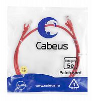 Патч-корды Cabeus PC-UTP-RJ45-Cat.5e-1m-RD-LSZH