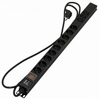 Блоки силовых розеток Hyperline SHE-9SH-3IEC-S-2.5EU