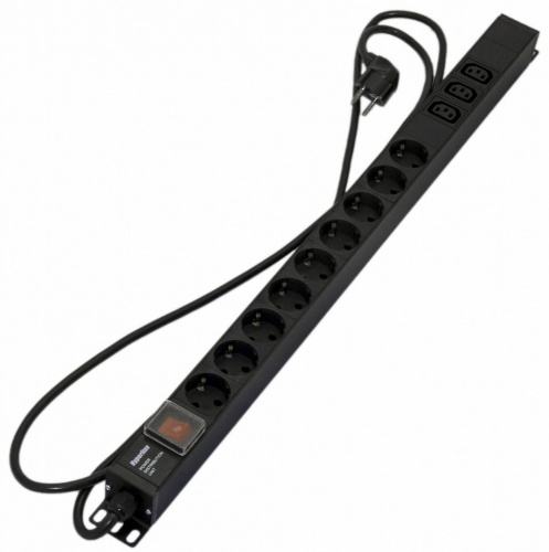 Блоки силовых розеток Hyperline SHE-9SH-3IEC-S-2.5EU