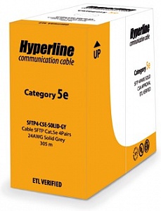 Кабель витая пара Hyperline SFUTP4-C5E-S24-IN-PVC-GY-305