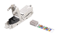 Hyperline CA3-IDC-C6A-SH-F-SL Проходной адаптер (coupler), RJ-45(8p8c), категория 6A, полный экран,