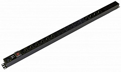Hyperline SHE-10SH-10IEC-S-AIEC Блок розеток вертикальный, 10 розеток Schuko, 10 розеток IEC320 C13