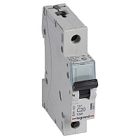 LEGRAND 403917 Автоматический выключатель TX3 6000, 10 кА, тип характеристики C, 1П, 230/400 В~, 20А