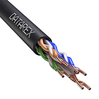 Datarex DR-141003 Кабель кат.6, 4 пары U/UTP, 23AWG, РЕ, черный, внешний, катушка 500 м