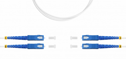 Патч-корды оптические Hyperline FC-D2-9A1-SC/UR-SC/UR-H-1M-LSZH-WH