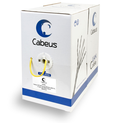 Кабель витая пара Cabeus UTP-4P-Cat.5e-SOLID-LSZH-YL