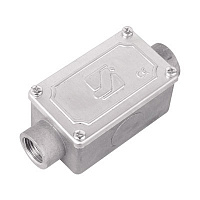 ДКС 6030-16A Коробка протяжная алюминиевая, 2 ввода 180°, М16х1,5 ,IP55,118х51х42мм