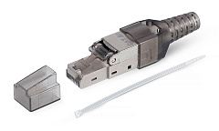Cabeus 8P8C-SH-C6+ -TWP Коннектор с фиксатором кабеля и колпачком RJ-45(8P8C) под витую пару